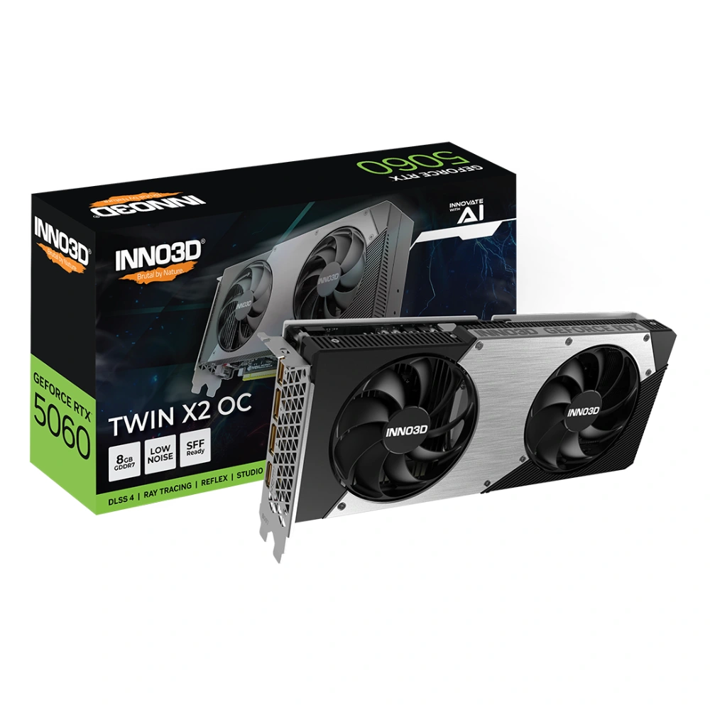 INNO3D Nvidia Graphic Card RTX 5060 8GB DDR7 Twin X2 OC Dual Fan view 3